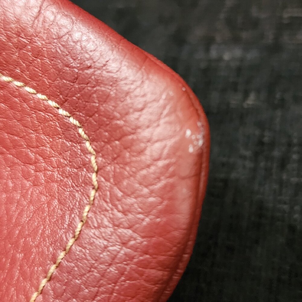 Lamarthe Paris Rust Red Pebbled Leather Shoulder Bag - Picture 9 of 9